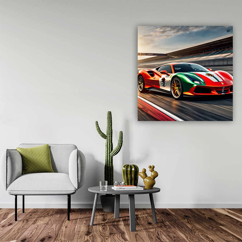 Ferrari F8 Tributo in Orange with Mexican Flag - Speed and Style