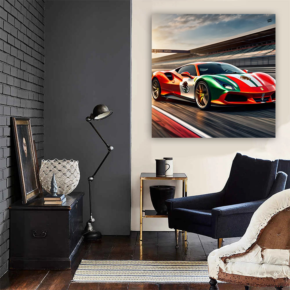 Ferrari F8 Tributo in Orange with Mexican Flag - Speed and Style