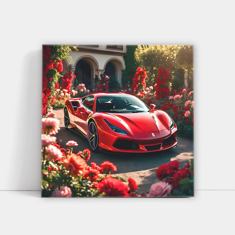 Ferrari F8 Tributo in Red Amidst Flowers - Pure Elegance