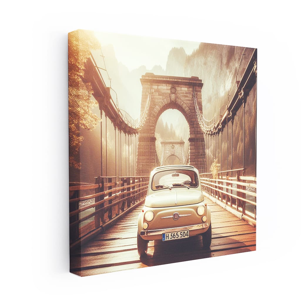 Fiat Old Retro Bridge Wall Art