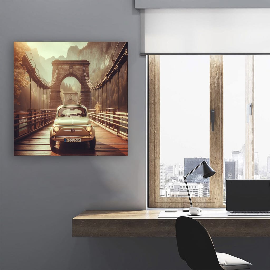 Fiat Old Retro Bridge Wall Art