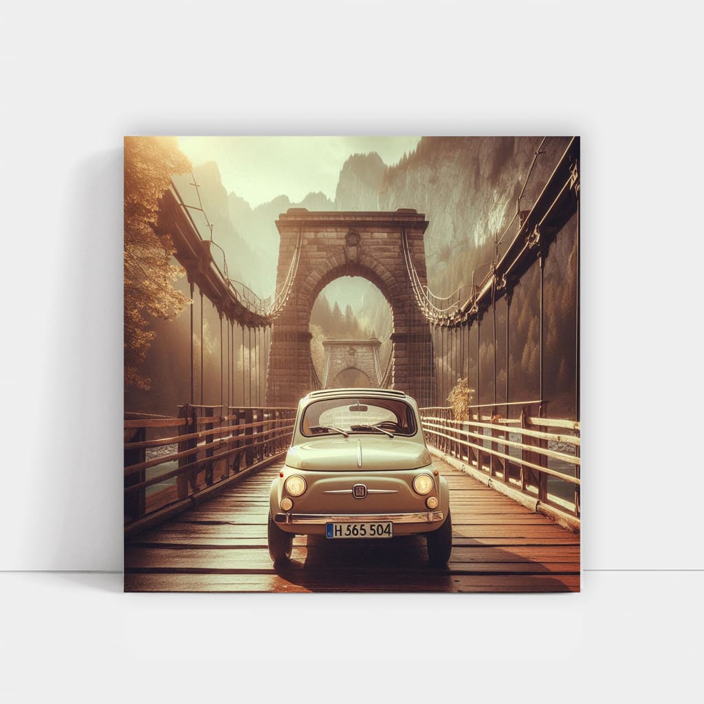 Fiat Old Retro Bridge Wall Art