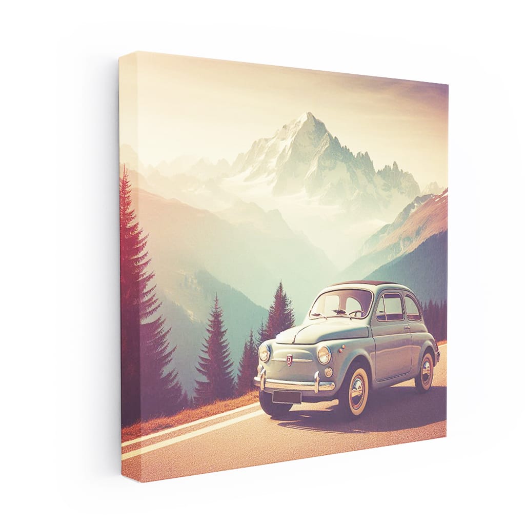 Fiat Old Retro Mounta Wall Art