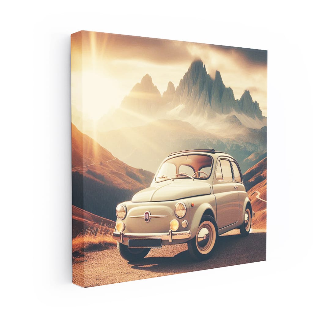 Fiat Old Retro Mountain Wall Art