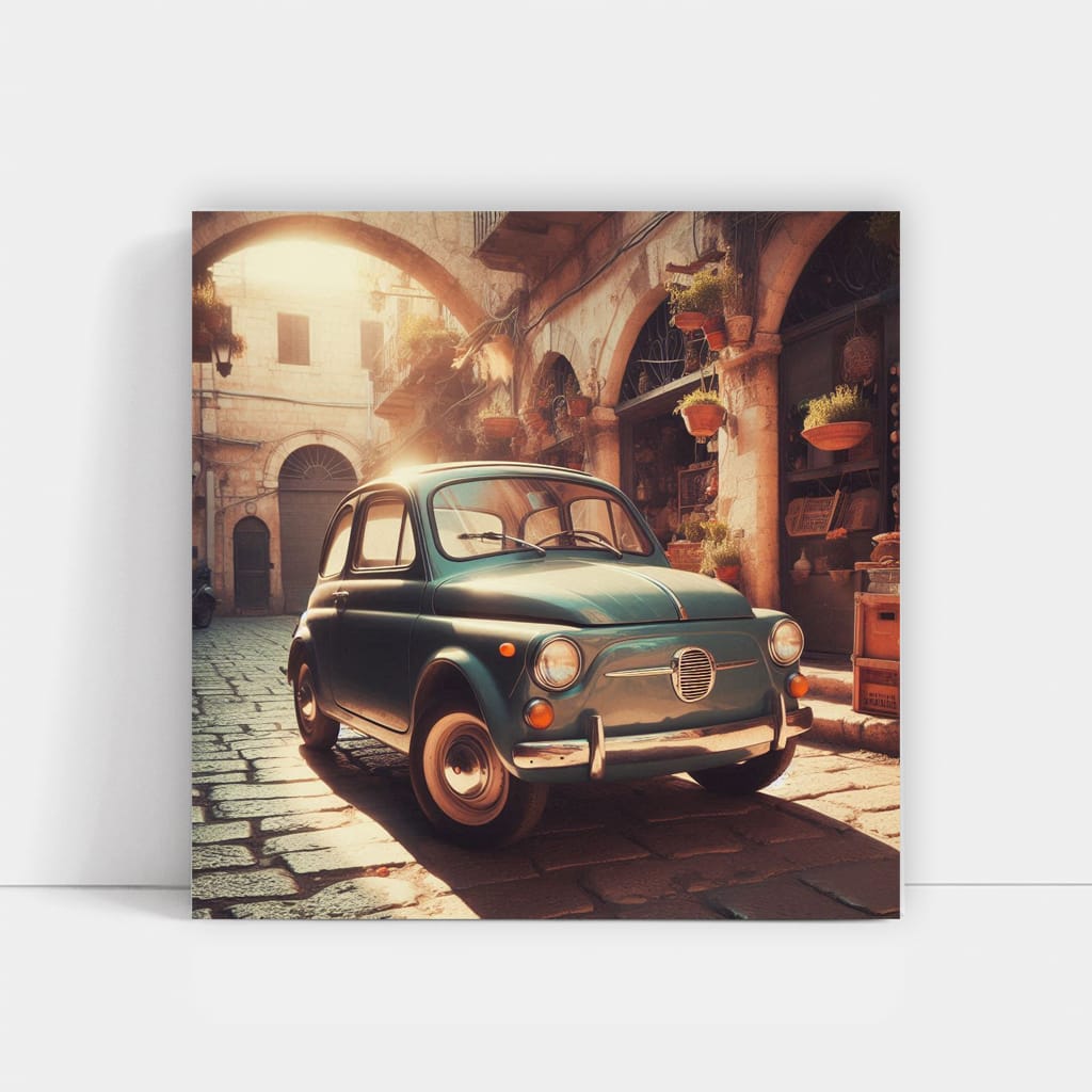 Vintage Fiat Retro Parking - Classic Charm in Motion