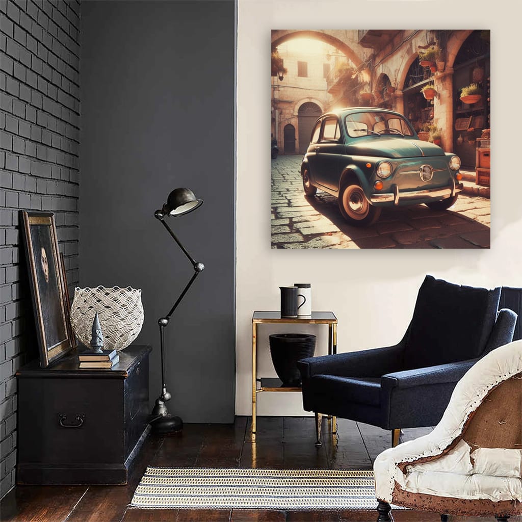 Vintage Fiat Retro Parking - Classic Charm in Motion