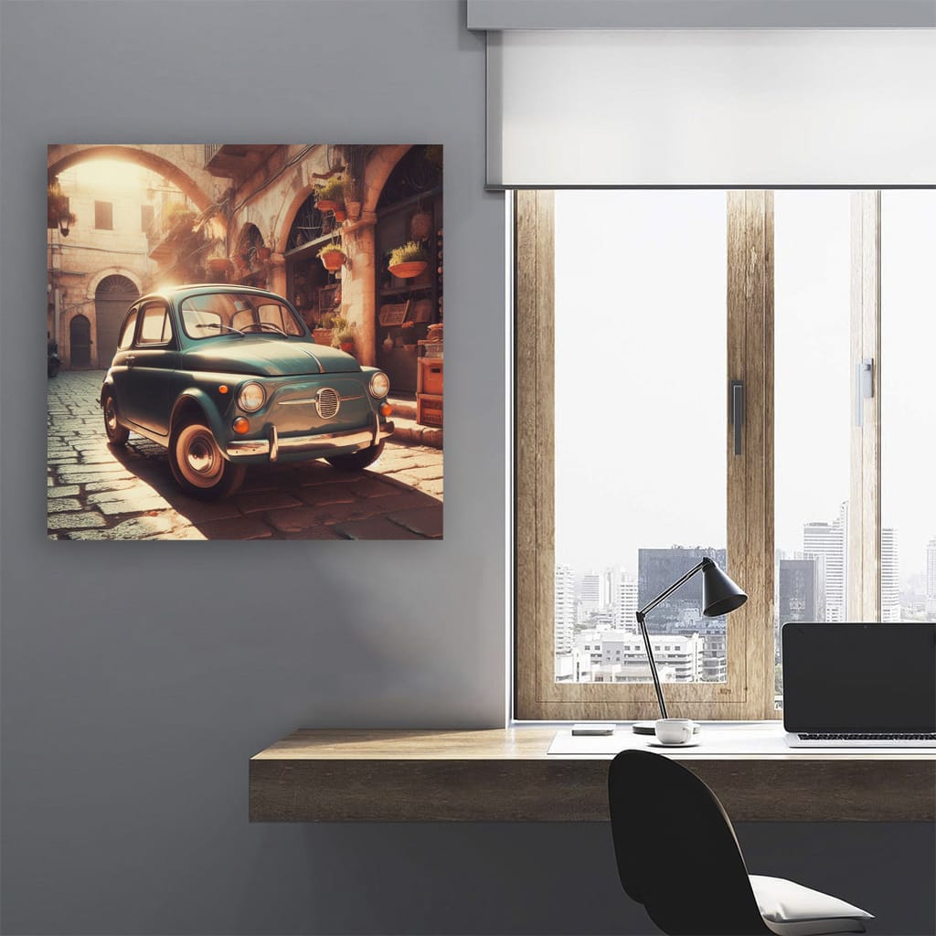 Fiat Old Retro Parki Wall Art