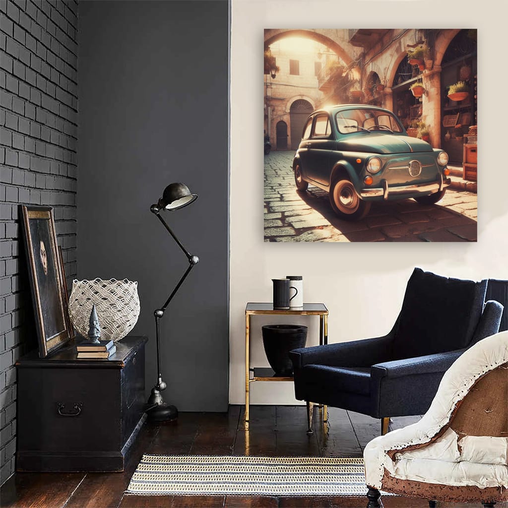 Fiat Old Retro Parki Wall Art