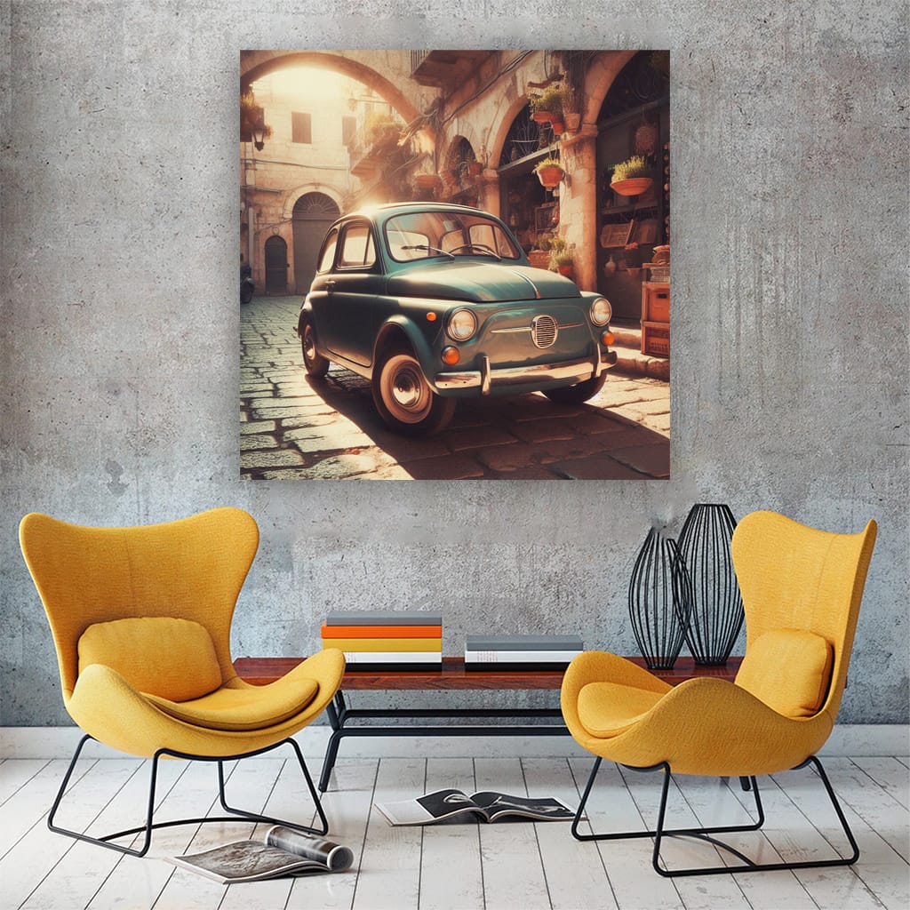 Vintage Fiat Retro Parking - Classic Charm in Motion