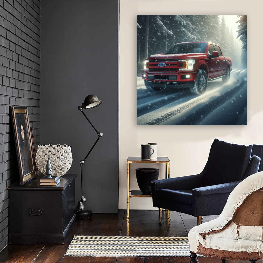 Ford F150 Snowfall Wall Art