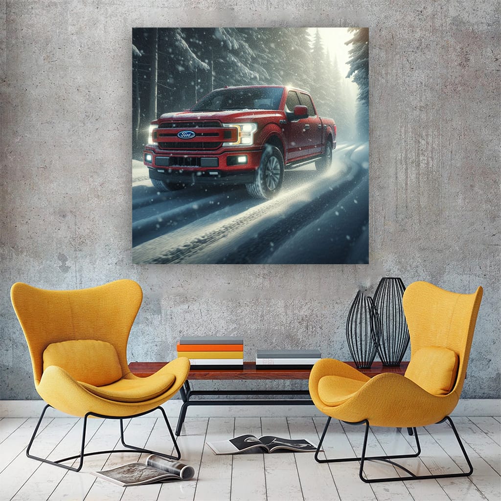 Ford F150 Snowfall Wall Art