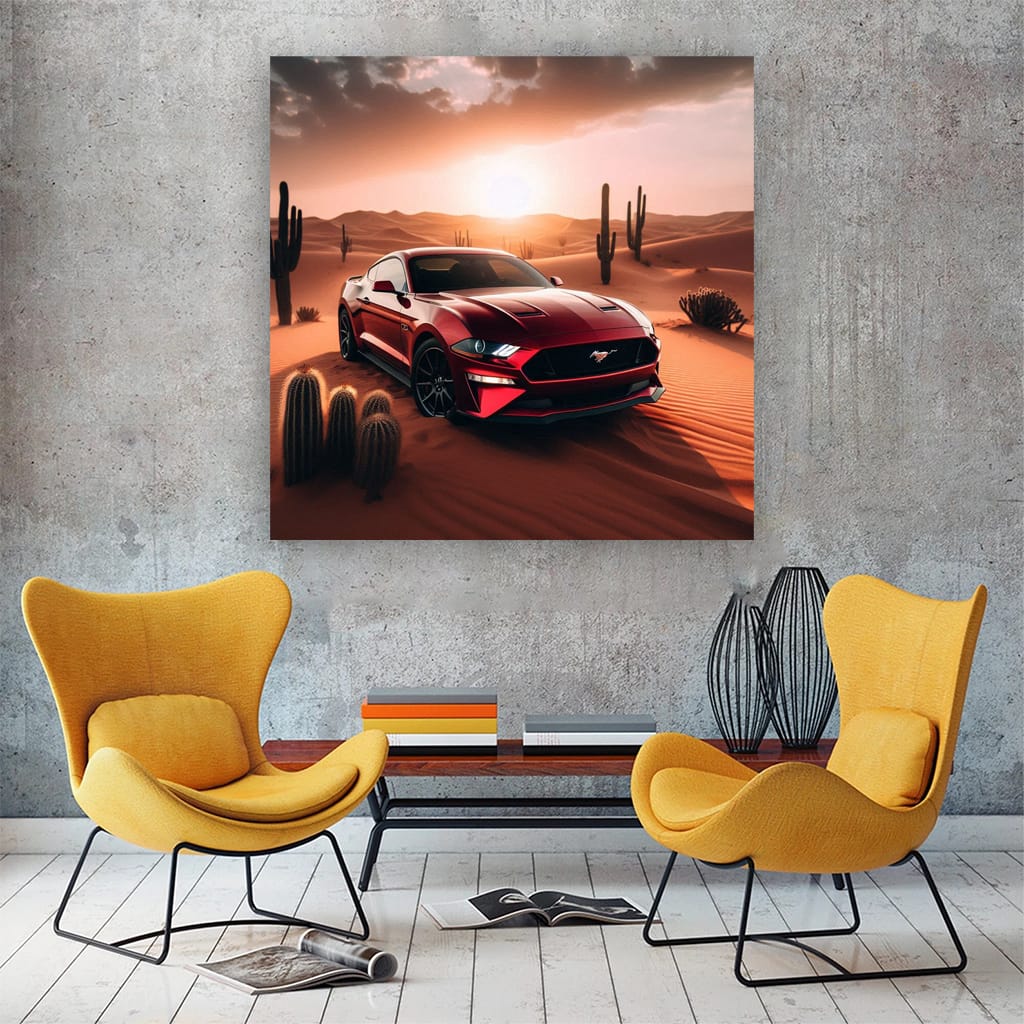 Ford Mustang GT in Desert - Power and Elegance in Motion