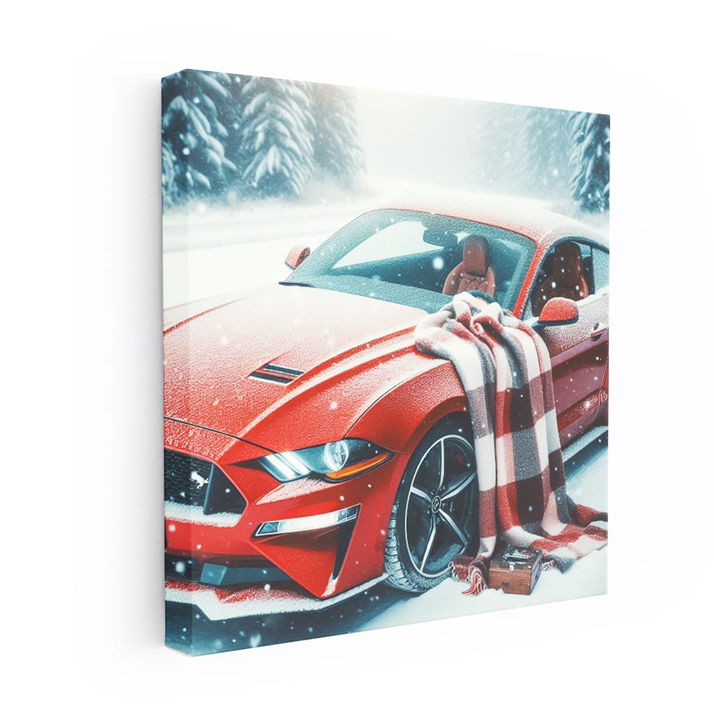 Ford Mustang Winter Snowfa Wall Art