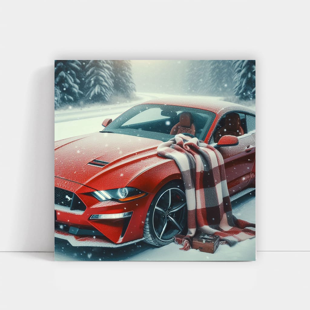 Ford Mustang Winter Snowfa Wall Art