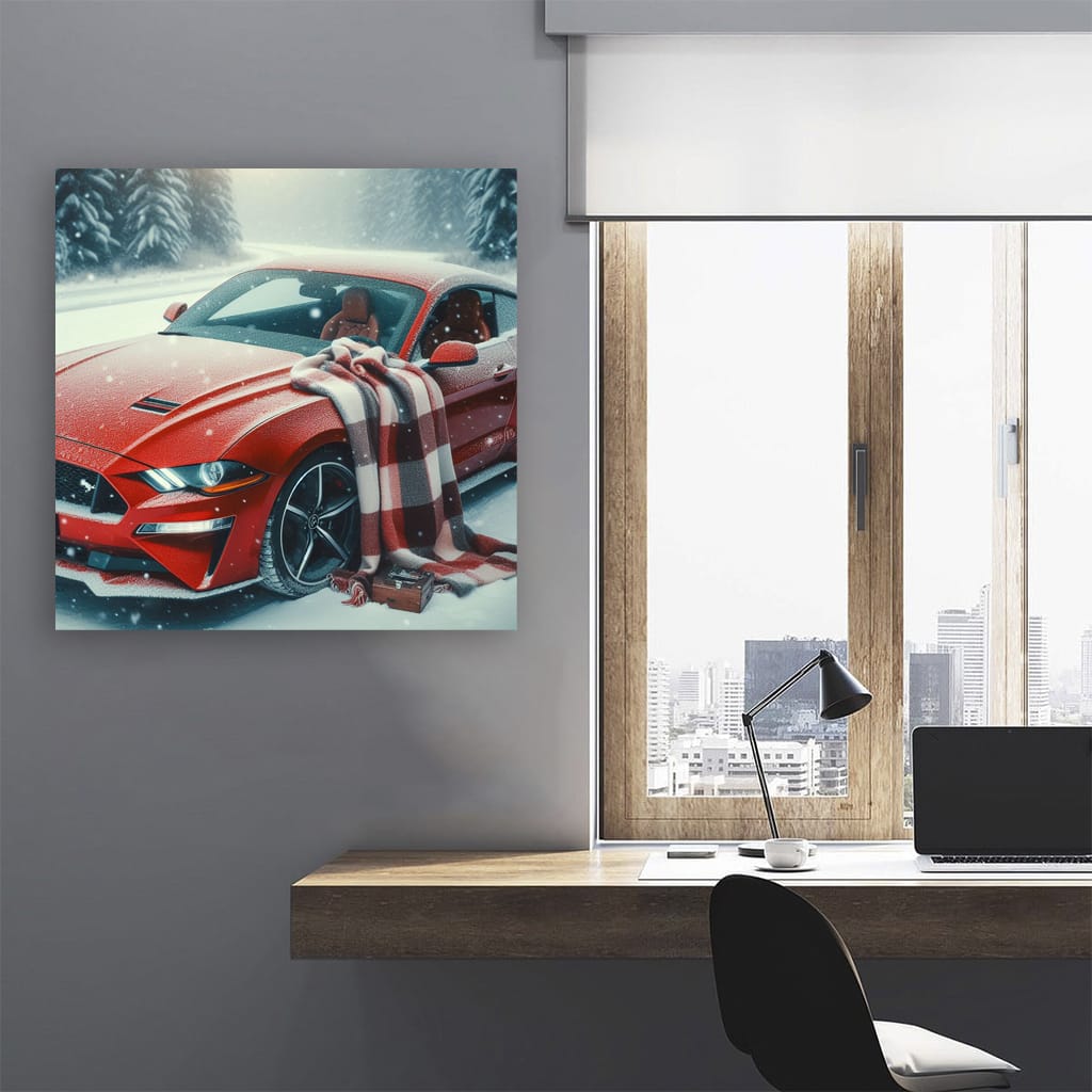 Ford Mustang Winter Snowfa Wall Art