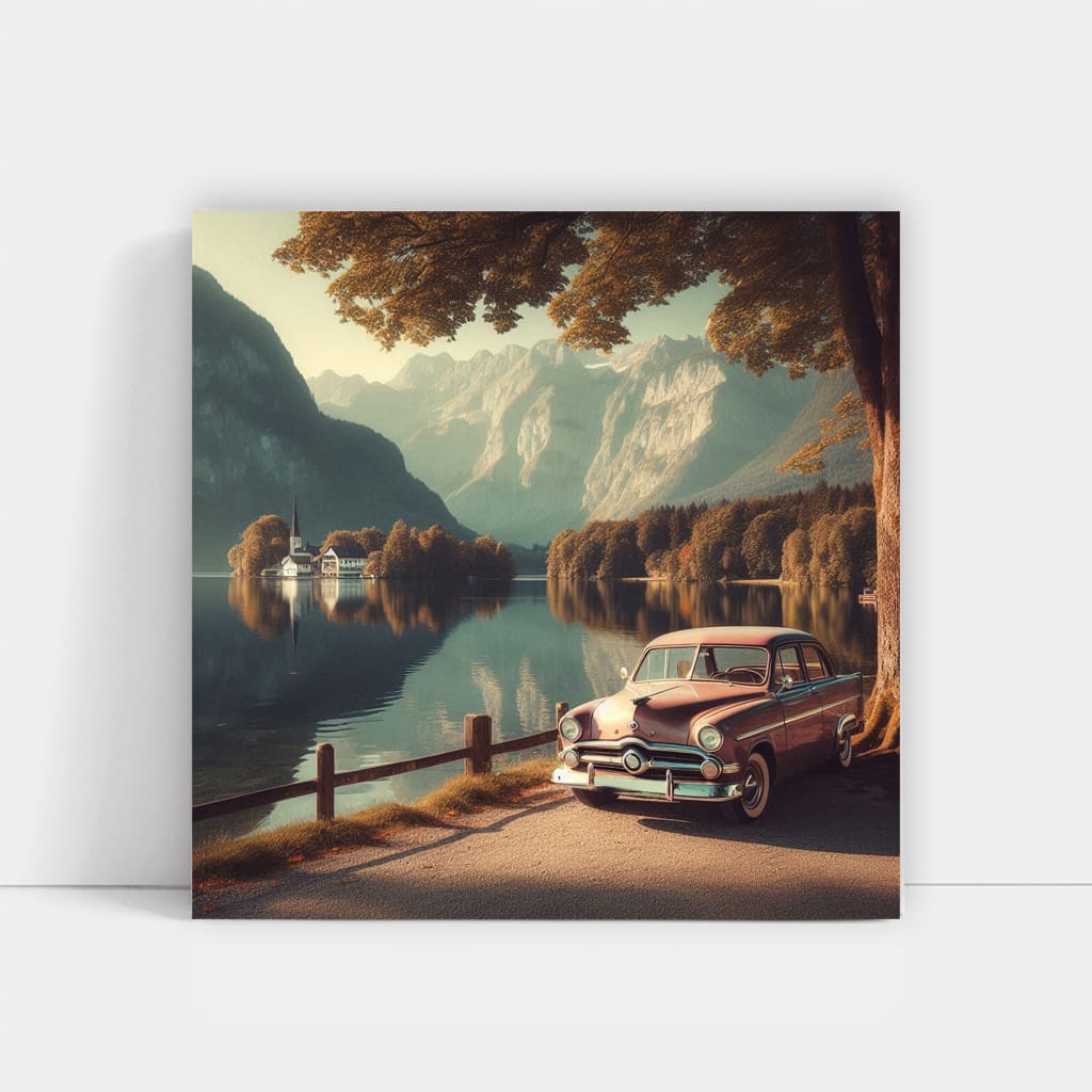 Retro Ford by Lake - Classic Beauty in Time