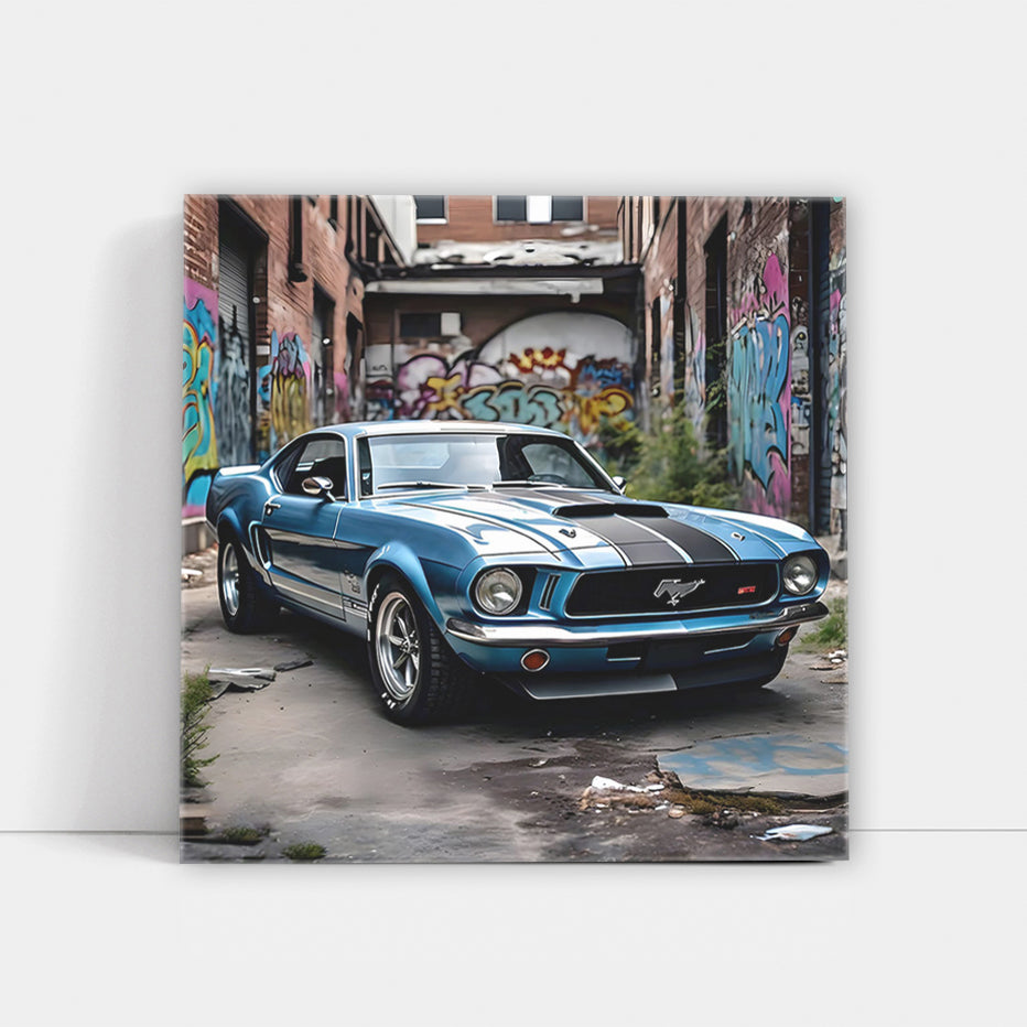 Blue Ford Mustang Mach 1 in Urban Style - Power Unleashed