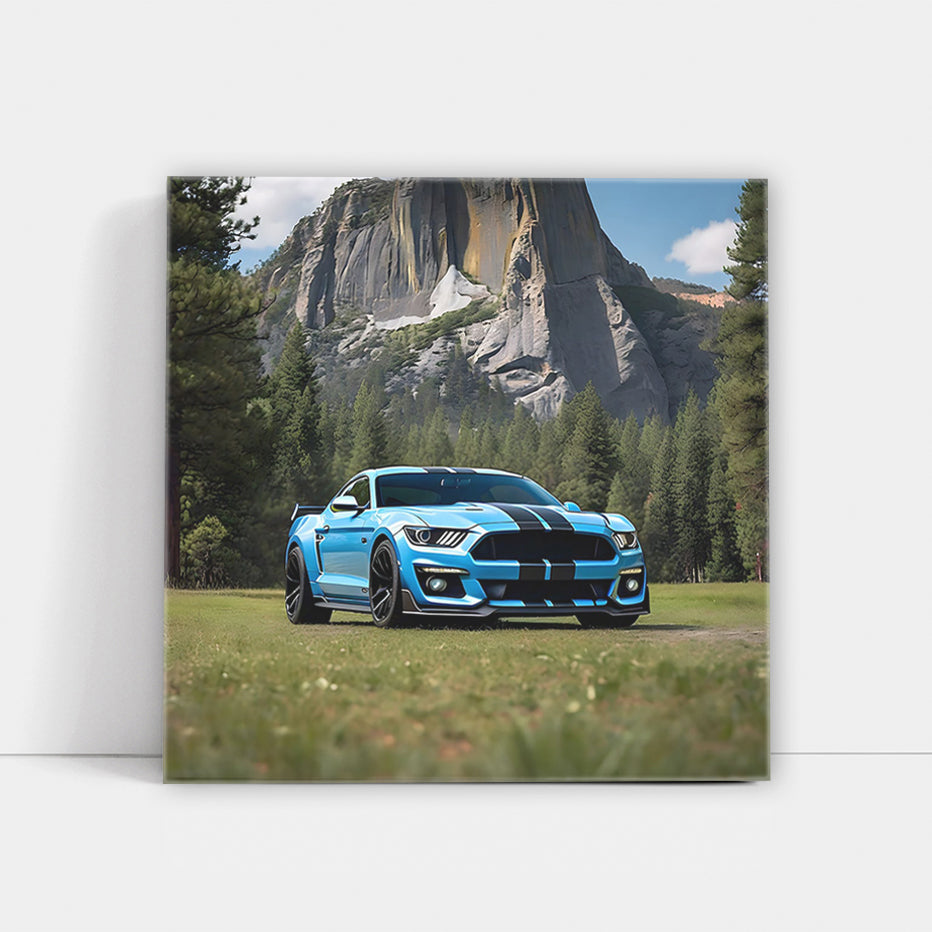 Shelby GT500 in Blue at National Park - Power and Elegance