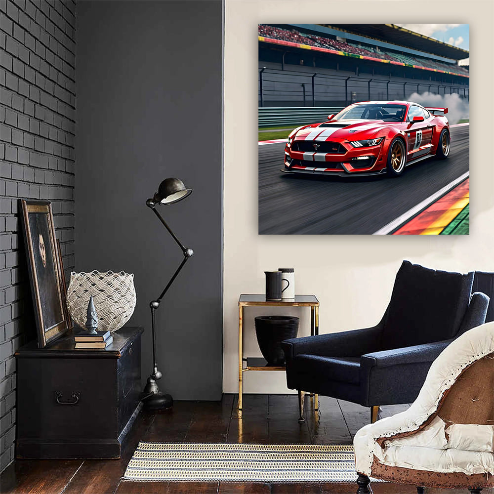 Red Ford Mustang Shelby GT500 Drift - Power and Precision