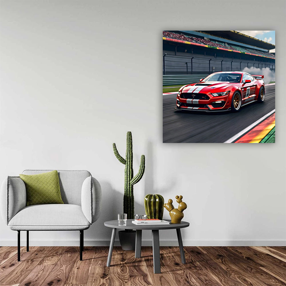 Red Ford Mustang Shelby GT500 Drift - Power and Precision