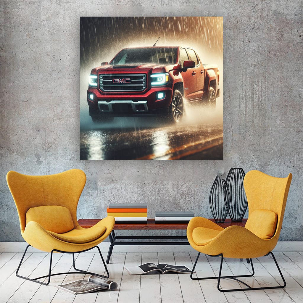 Gmc Canyon Rainy Weather Wall Art