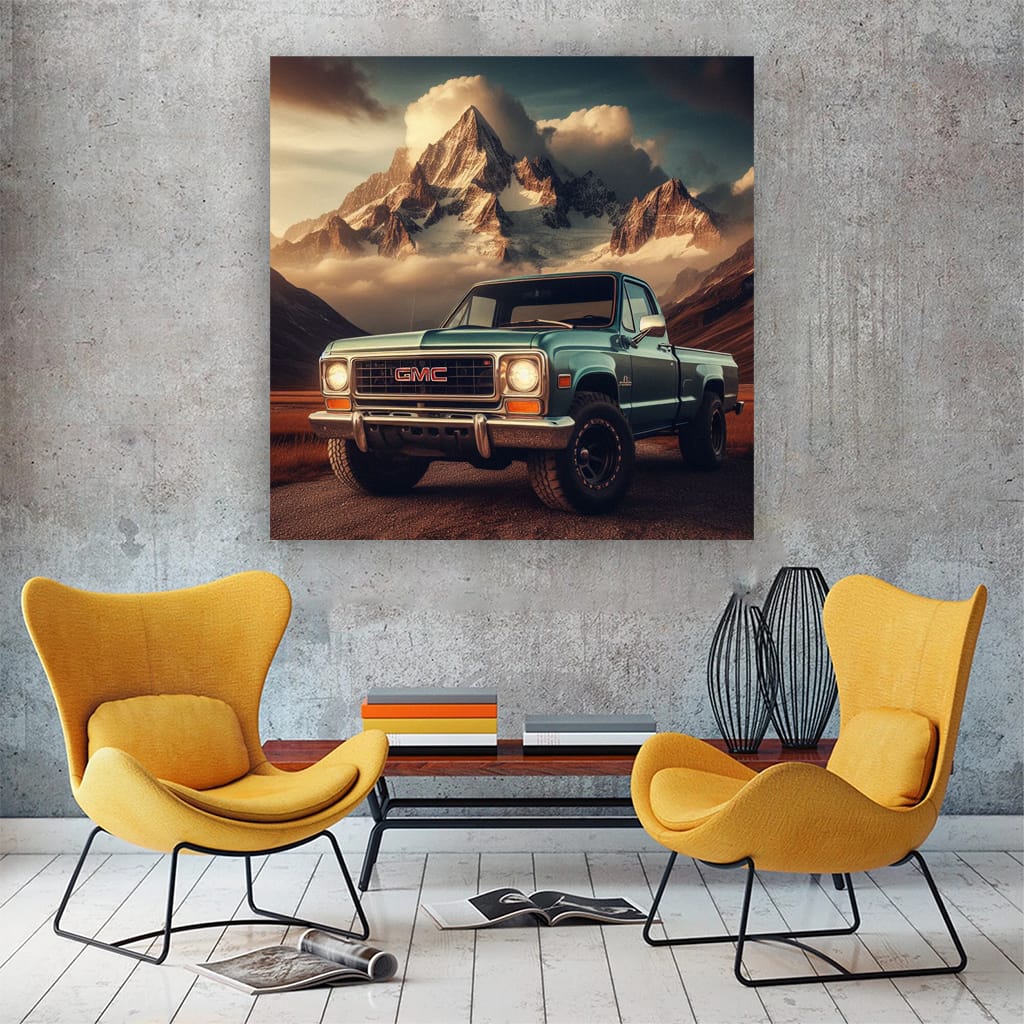 Gmc Old Retro Mounta Wall Art