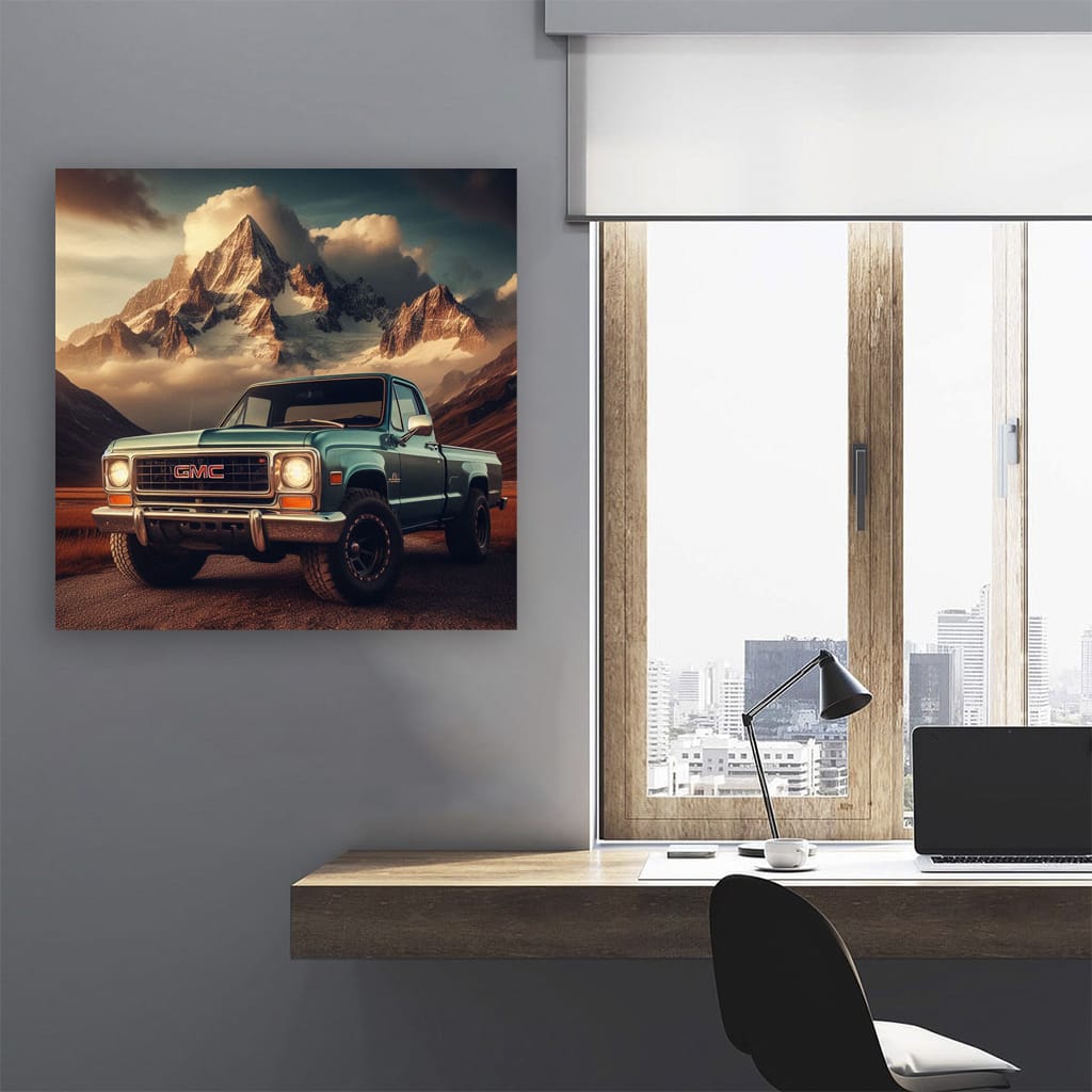 Gmc Old Retro Mounta Wall Art