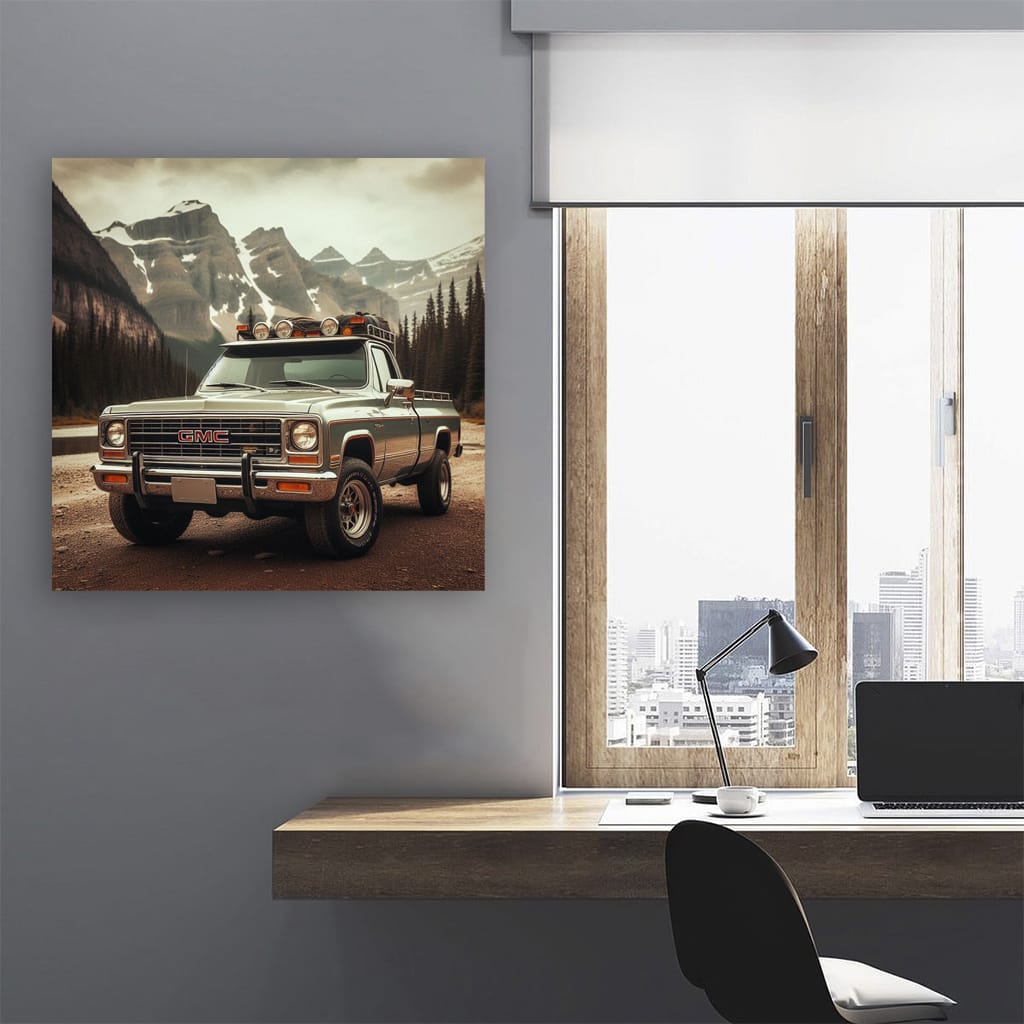 Gmc Old Retro Mountain Wall Art