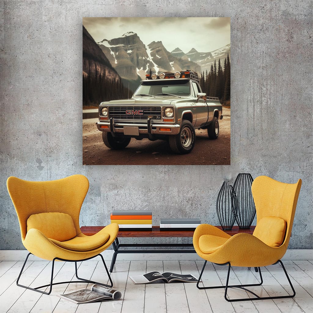 Gmc Old Retro Mountain Wall Art