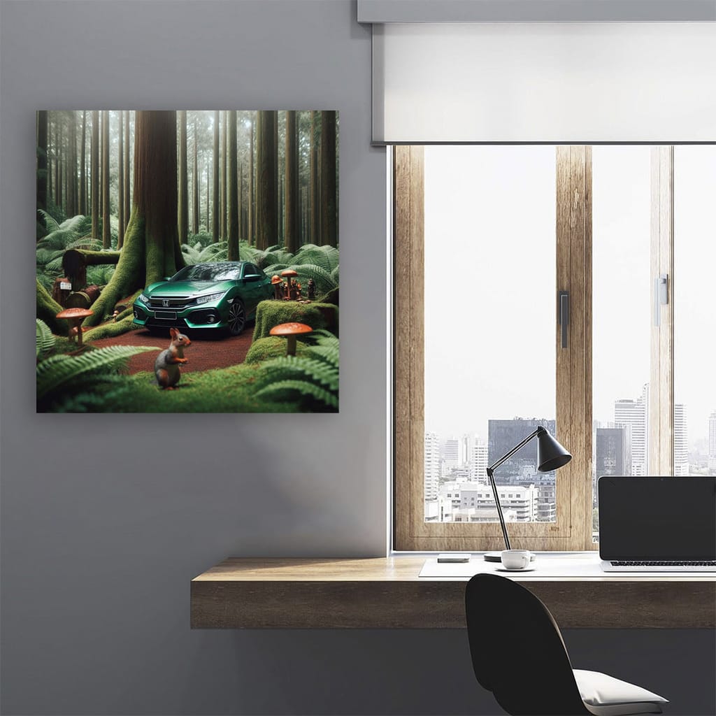 Honda Civic in Forest - Sleek and Efficient Ride