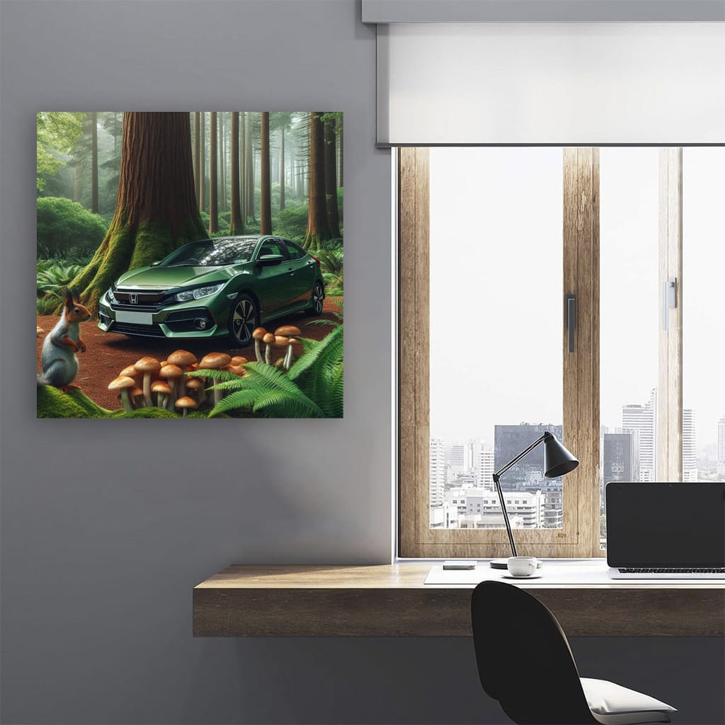 Honda Civic Forest Wall Art