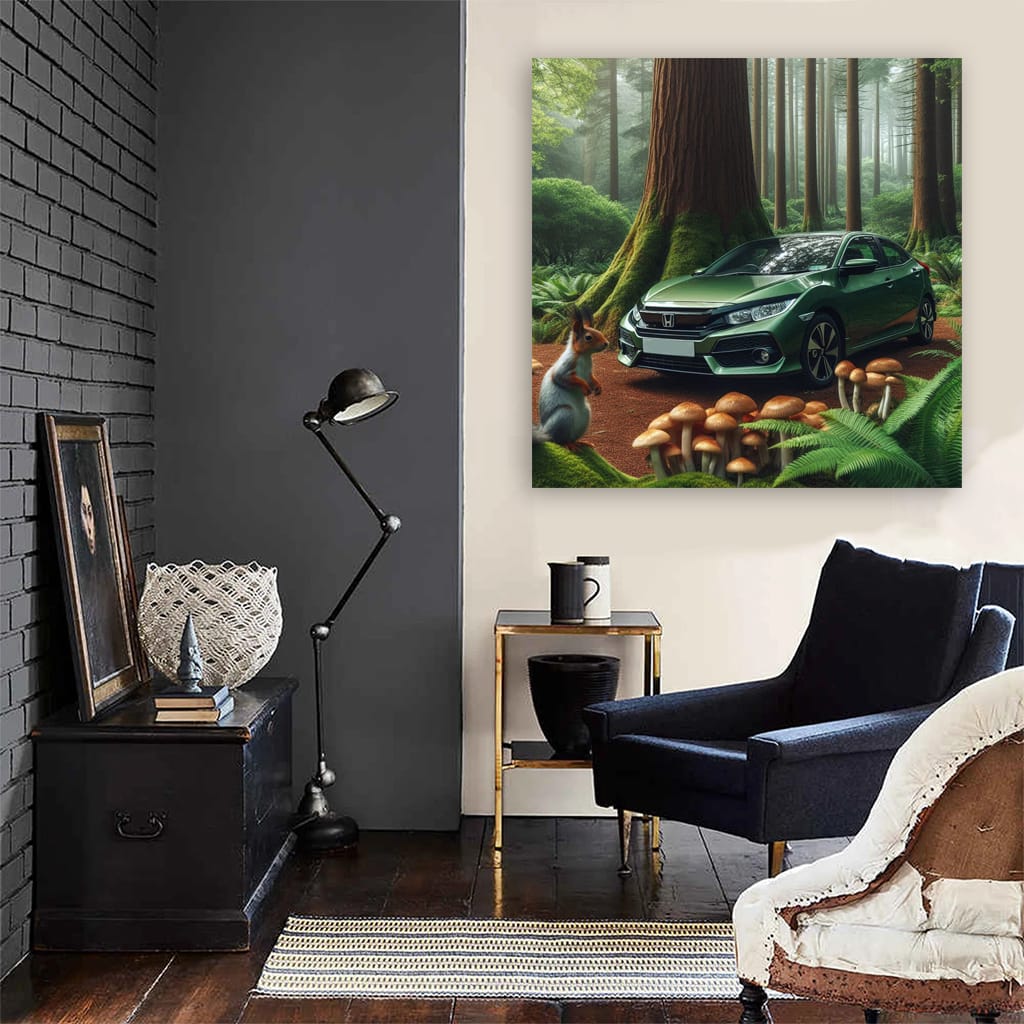 Honda Civic Forest Wall Art