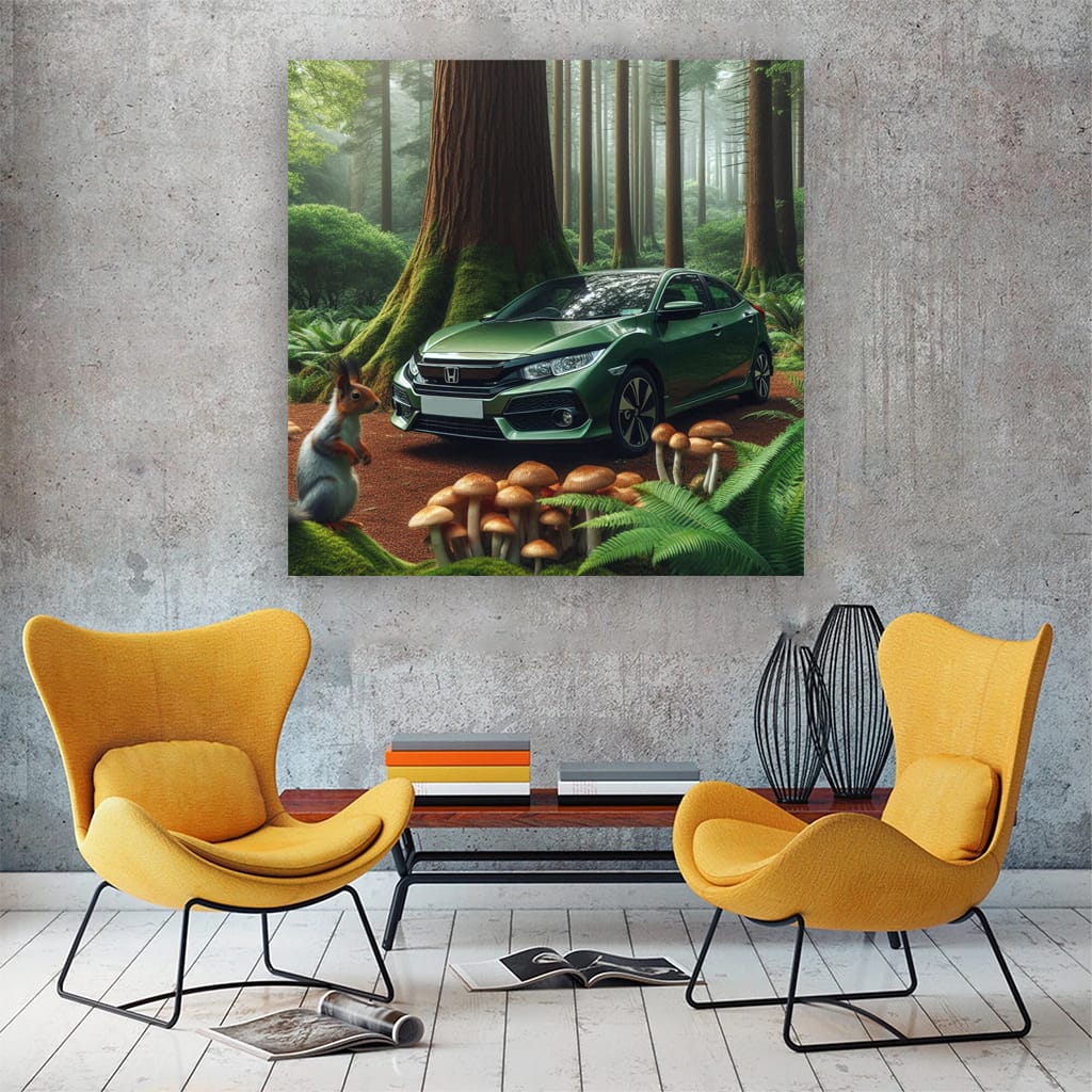 Honda Civic Forest Wall Art