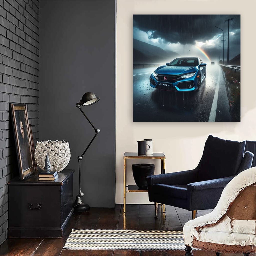 Honda Civic Rainy Weath Wall Art