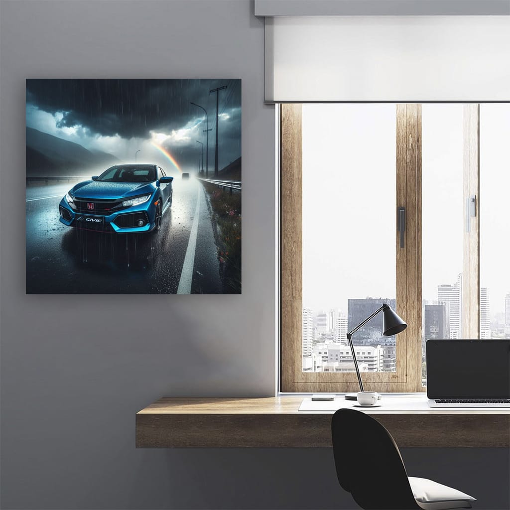 Honda Civic Rainy Weath Wall Art