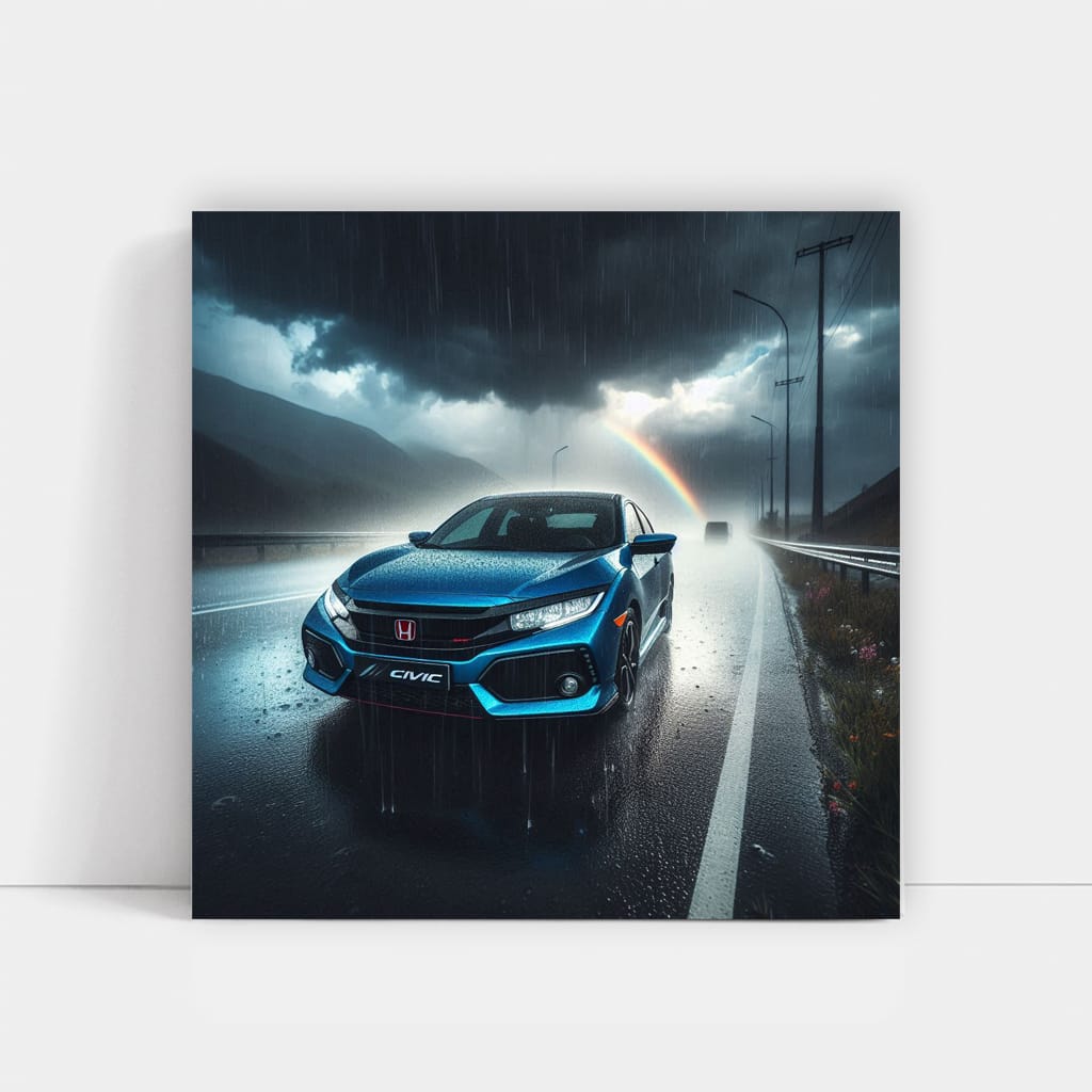 Honda Civic Rainy Weath Wall Art