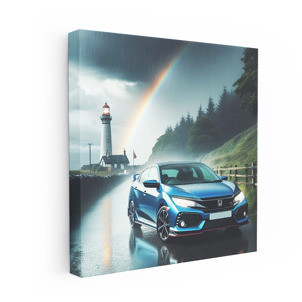 Honda Civic Rainy Weather Wall Art