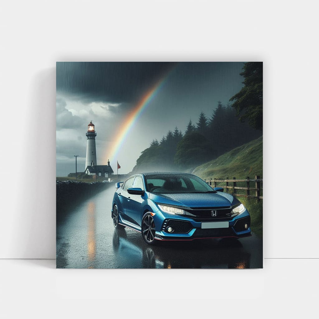 Honda Civic Rainy Weather Wall Art