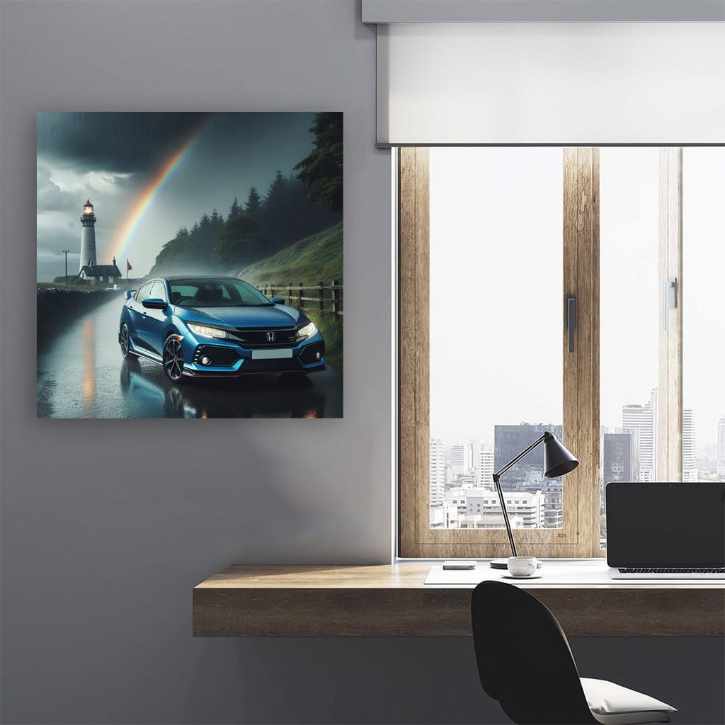 Honda Civic Rainy Weather Wall Art