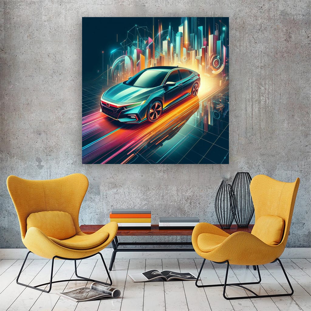 Abstract Honda Insight - Sleek, Efficient Hybrid Design