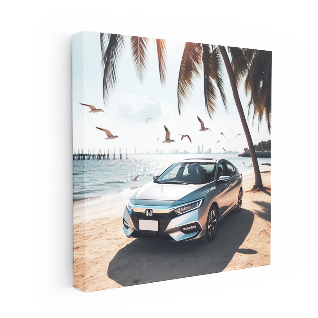 Honda Insight On Beach Wall Art