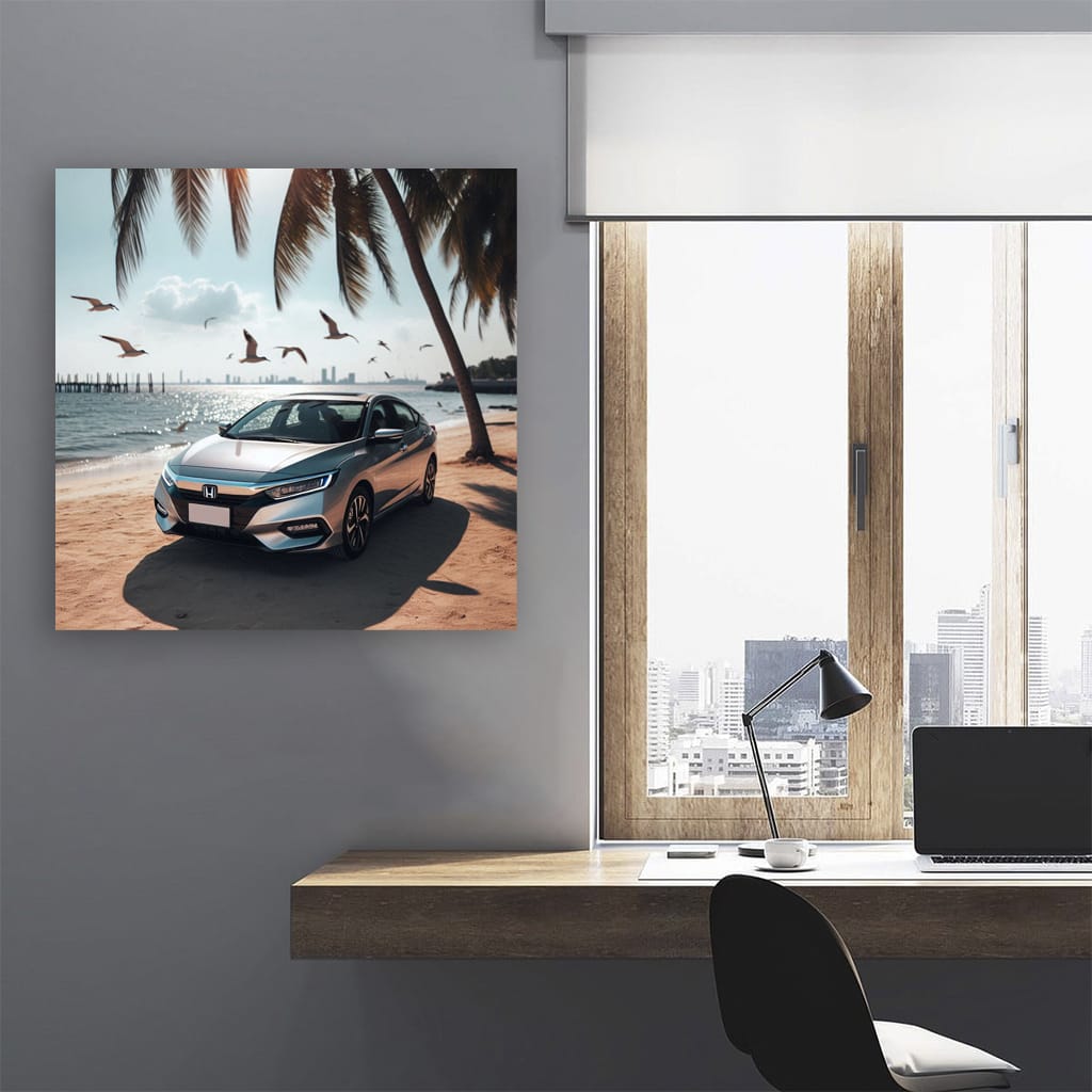 Honda Insight at Beach - Sleek and Eco-friendly Drive