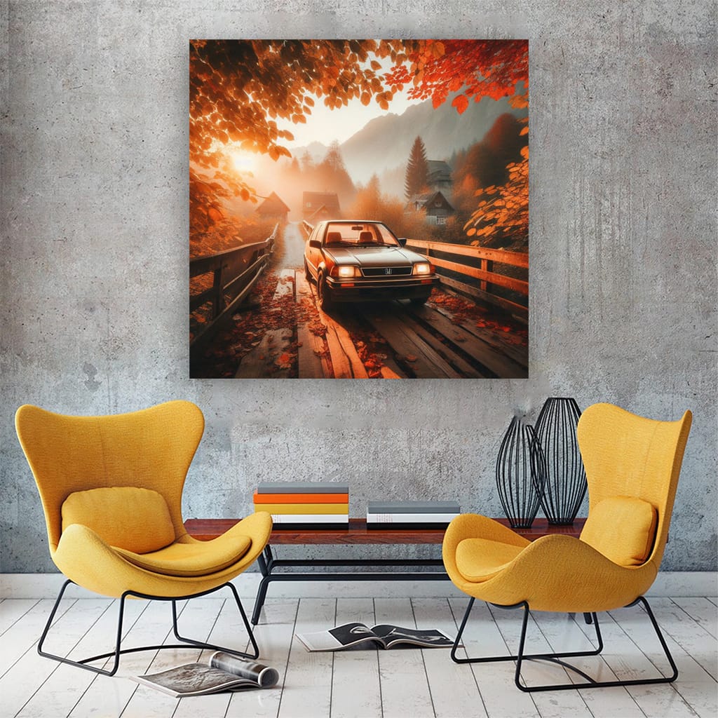 Honda Old Retro Bridge Wall Art