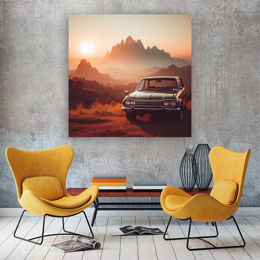 Honda Old Retro Mounta Wall Art