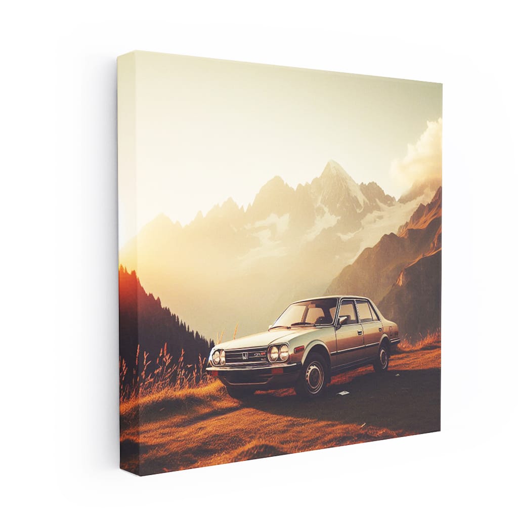 Honda Old Retro Mountain Wall Art