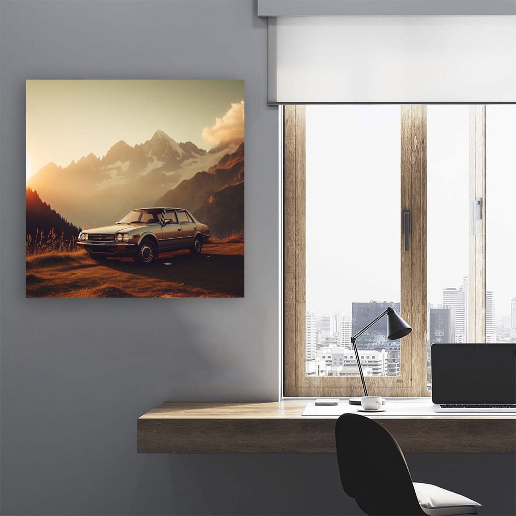 Honda Old Retro Mountain Wall Art