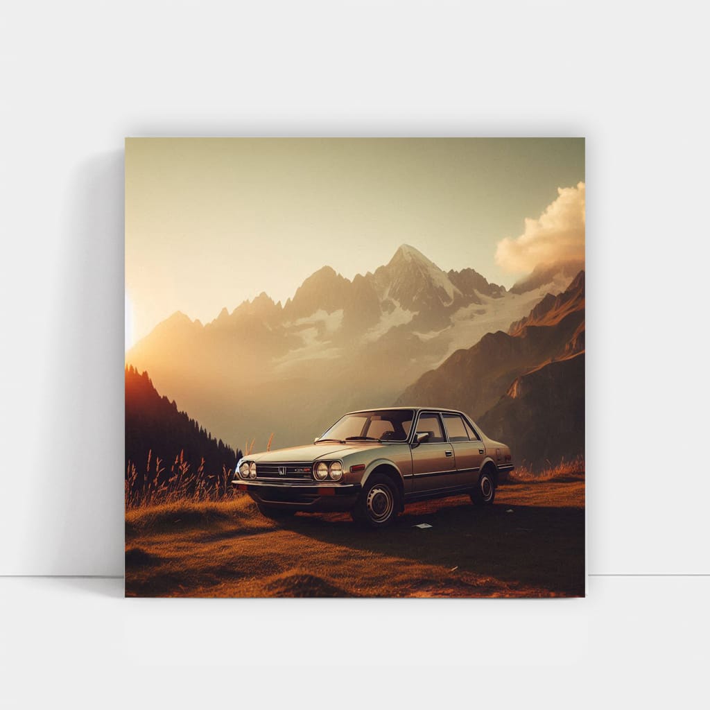 Honda Old Retro Mountain Wall Art