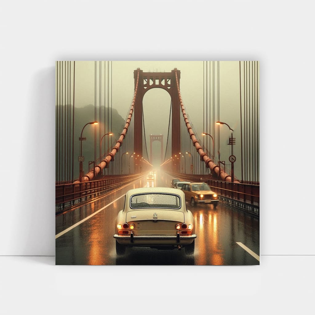 Honda Old Retro Rainy Weather Wall Art