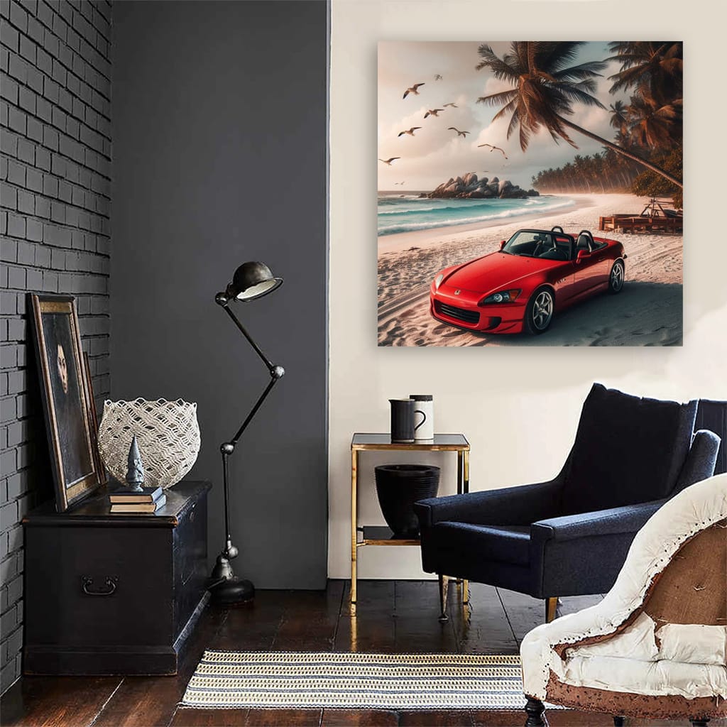 Honda S2000 On Beach Wall Art