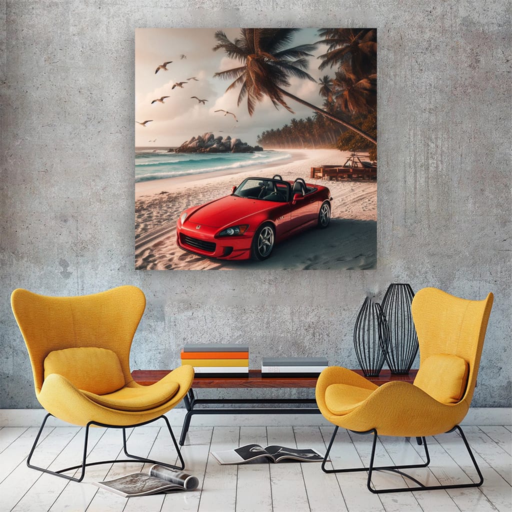 Honda S2000 On Beach Wall Art